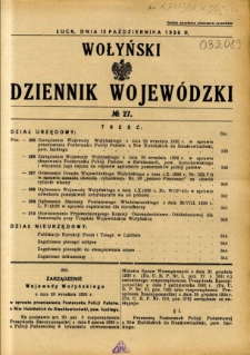 Wołyński Dziennik Wojewódzki 1936.10.13 R.16 nr 27
