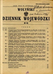Wołyński Dziennik Wojewódzki 1936.11.19 R.16 nr 30