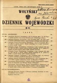 Wołyński Dziennik Wojewódzki 1936.11.30 R.16 nr 31