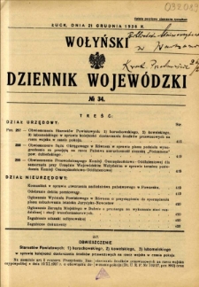 Wołyński Dziennik Wojewódzki 1936.12.21 R.16 nr 34