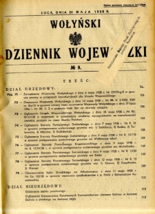 Wołyński Dziennik Wojewódzki 1938.05.24 R.18 nr 9
