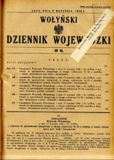 Wołyński Dziennik Wojewódzki 1938.09.17 R.18 nr 16