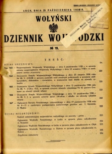 Wołyński Dziennik Wojewódzki 1938.10.25 R.18 nr 19