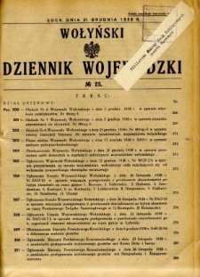 Wołyński Dziennik Wojewódzki 1938.12.31 R.18 nr 25