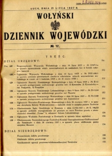 Wołyński Dziennik Wojewódzki 1937.07.21 R.17 nr 17