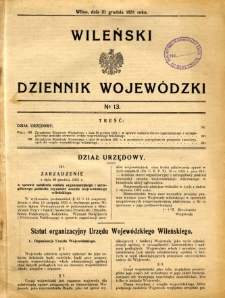 Wileński Dziennik Wojewódzki 1931.12.31 nr 13