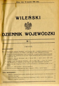 Wileński Dziennik Wojewódzki 1934.01.18 nr 1