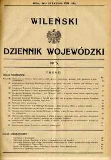Wileński Dziennik Wojewódzki 1934.04.14 nr 5