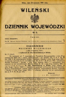 Wileński Dziennik Wojewódzki 1934.04.26 nr 6
