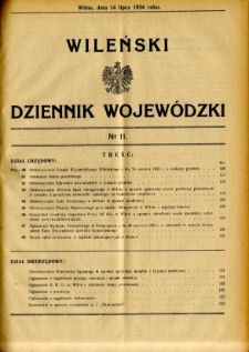 Wileński Dziennik Wojewódzki 1934.07.14 nr 11