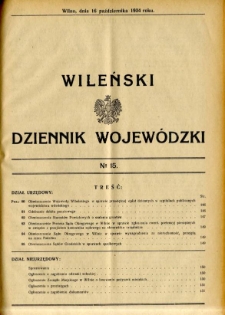 Wileński Dziennik Wojew&oacute;dzki 1934.10.16 nr 15