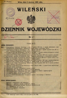 Wileński Dziennik Wojewódzki 1938.01.08 nr 1