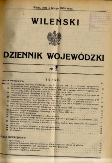 Wileński Dziennik Wojew&oacute;dzki 1938.02.05 nr 2