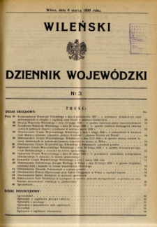 Wileński Dziennik Wojewódzki 1938.03.08 nr 3