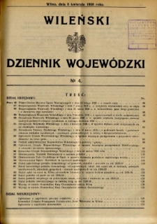Wileński Dziennik Wojew&oacute;dzki 1938.04.08 nr 4