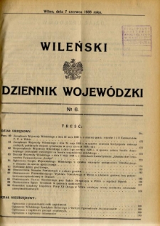 Wileński Dziennik Wojewódzki 1938.06.07 nr 6