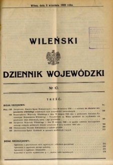Wileński Dziennik Wojew&oacute;dzki 1938.09.08 nr 10