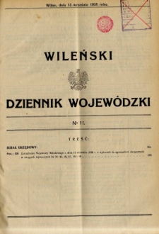 Wileński Dziennik Wojewódzki 1938.09.15 nr 11