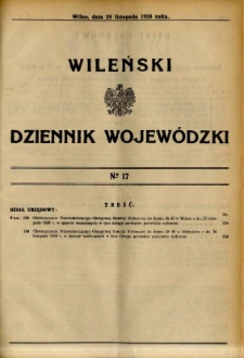 Wileński Dziennik Wojewódzki 1938.11.29 nr 17