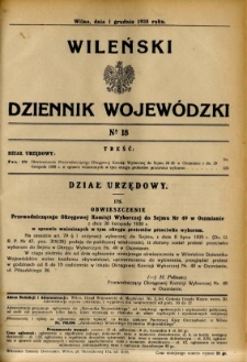 Wileński Dziennik Wojewódzki 1938.12.01 nr 18