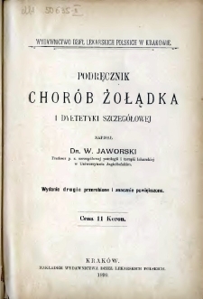 Podręcznik chorób żołądka i dyetetyki szczegółowej
