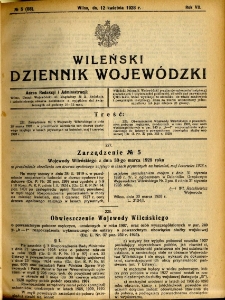 Dziennik Urzędowy Województwa Wileńskiego 1928.04.12 R.7 nr 5