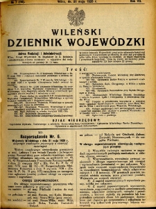 Dziennik Urzędowy Wojew&oacute;dztwa Wileńskiego 1928.05.31 R.7 nr 7