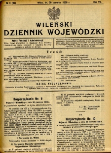 Dziennik Urzędowy Województwa Wileńskiego 1928.06.30 R.7 nr 9