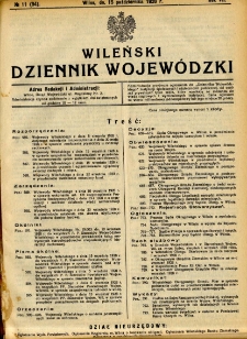 Dziennik Urzędowy Województwa Wileńskiego 1928.10.15 R.7 nr 11
