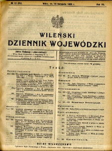 Dziennik Urzędowy Wojew&oacute;dztwa Wileńskiego 1928.11.15 R.7 nr 12