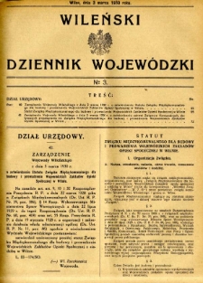 Wileński Dziennik Wojewódzki 1930.03.03 nr 3