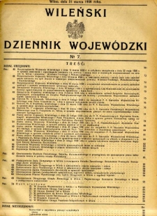 Wileński Dziennik Wojewódzki 1930.03.31 nr 7