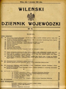 Wileński Dziennik Wojewódzki 1930.09.01 nr 14