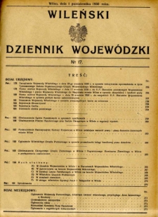 Wileński Dziennik Wojewódzki 1930.10.01 nr 17