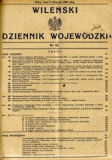 Wileński Dziennik Wojewódzki 1930.11.08 nr 19