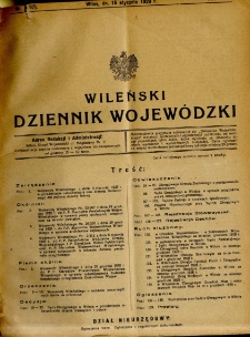 Wileński Dziennik Wojewódzki 1929.01.15 R.8 nr 1