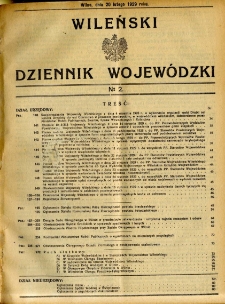 Wileński Dziennik Wojewódzki 1929.02.20 R.8 nr 2