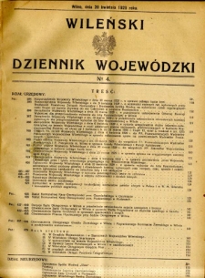 Wileński Dziennik Wojewódzki 1929.04.20 R.8 nr 4
