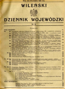 Wileński Dziennik Wojewódzki 1929.09.30 R.8 nr 9