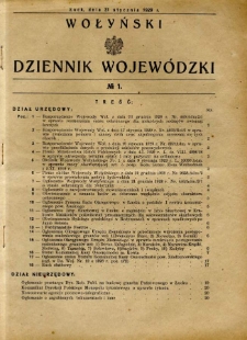 Wołyński Dziennik Wojewódzki 1929.01.31 R.9 nr 1