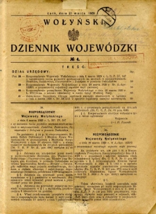 Wołyński Dziennik Wojewódzki 1929.03.27 R.9 nr 4