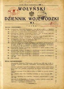 Wołyński Dziennik Wojewódzki 1929.04.04 R.9 nr 5