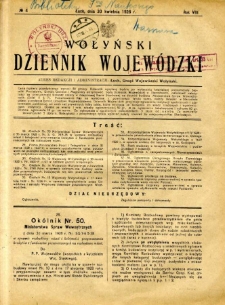 Dziennik Urzędowy Województwa Wołyńskiego 1928.04.30 R.8 nr 4
