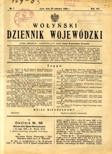 Dziennik Urzędowy Województwa Wołyńskiego 1928.06.30 R.8 nr 7