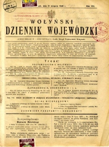 Dziennik Urzędowy Województwa Wołyńskiego 1928.08.31 R.8 nr 9
