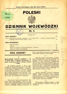 Poleski Dziennik Wojewódzki 1933.03.29 nr 4