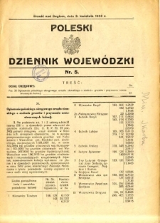 Poleski Dziennik Wojewódzki 1933.04.03 nr 5