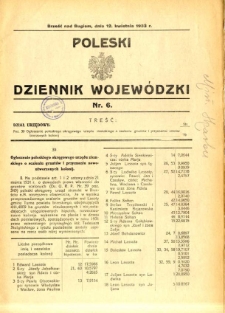 Poleski Dziennik Wojewódzki 1933.04.12 nr 6