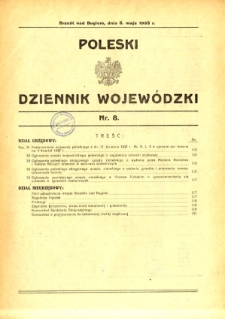 Poleski Dziennik Wojewódzki 1933.05.05 nr 8
