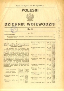 Poleski Dziennik Wojewódzki 1933.05.26 nr 9